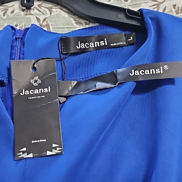 Royal Blue Knee-Length Sheath Dress - Picture 2 of 9